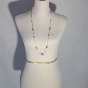 Faux pearl & gold necklace